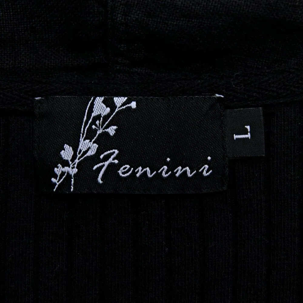 Fenini Linen Lightweight Blazer Black Women L - Picture 11 of 11